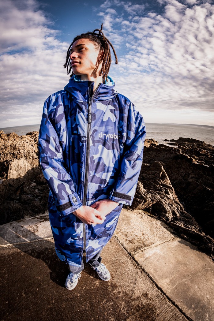 dryrobe Advance Long Sleeve Poncho Blue Camo / Blue