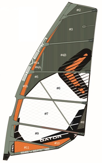 SEVERNE Windsurf Segel GATOR green 2024