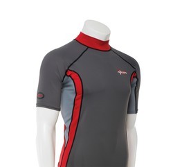 Ascan Shirt Red/Grey 1/2 kurzarm UV-Schutz Rash Vest