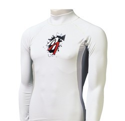Ascan Shirt White 1/1 langarm UV-Schutz Rash Vest Model Schriftzug