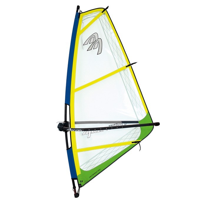 Ascan Pro Rigg Kinder-Jugend-Damen Windsurfsegel komplett Segel+Mast+Gabel Gelb