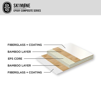 Skimboard SkimOne EPS Epoxy Bambus CLOVER 52 Rot