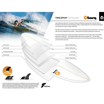 Surfboard TORQ Epoxy TET 7.2 Funboard White Burgun