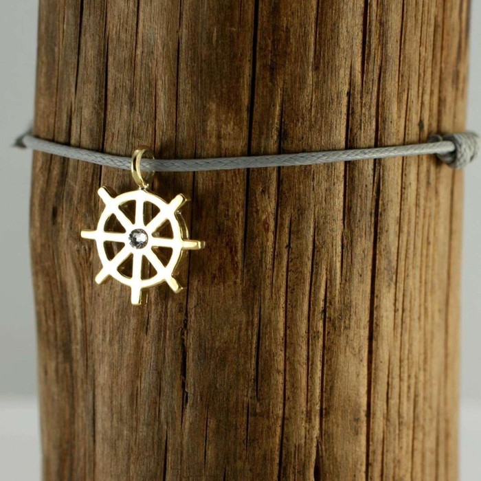 Silver+Surf Silber Schmuck Boot Steuerrad golden