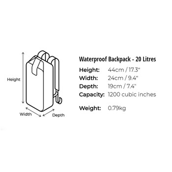 OverBoard wasserdichter Rucksack LIGHT 20 Lit Schw
