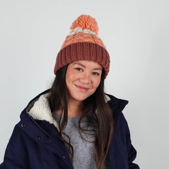 Oxbow Long acrylic pom pom beanie.