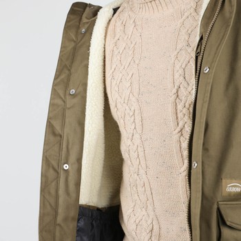 Oxbow Twill long parka jacket sherpa lined / 5K/5K mixed organic cotton/recycled polyester long jacket.
