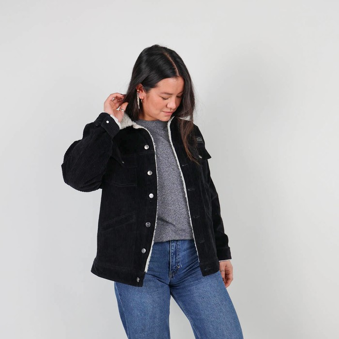 Oxbow Corduroy trucker jacket / Unisex velvet jacket lined with polyester fleece. Q2JESSIE