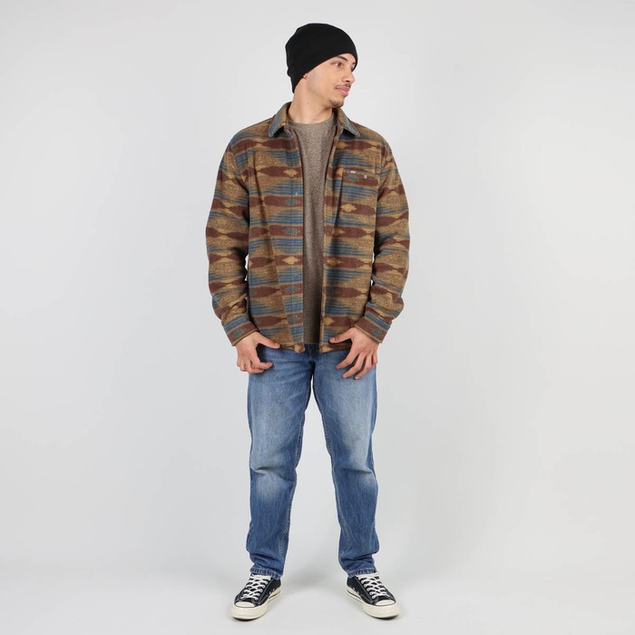 Oxbow Printed polar fleece overshirt Q2SAO