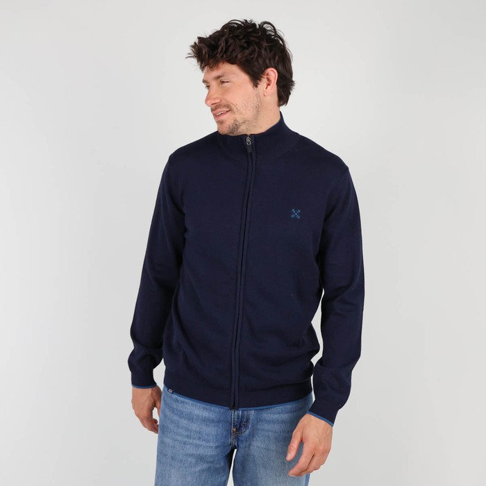 Oxbow Essential cotton zipped sweater Q2PEZIP