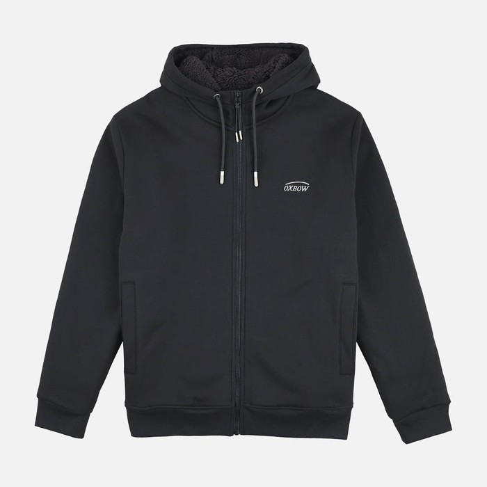 Oxbow Zippered hooded sherpa lining cotton sweatshirt. Q2SWEM