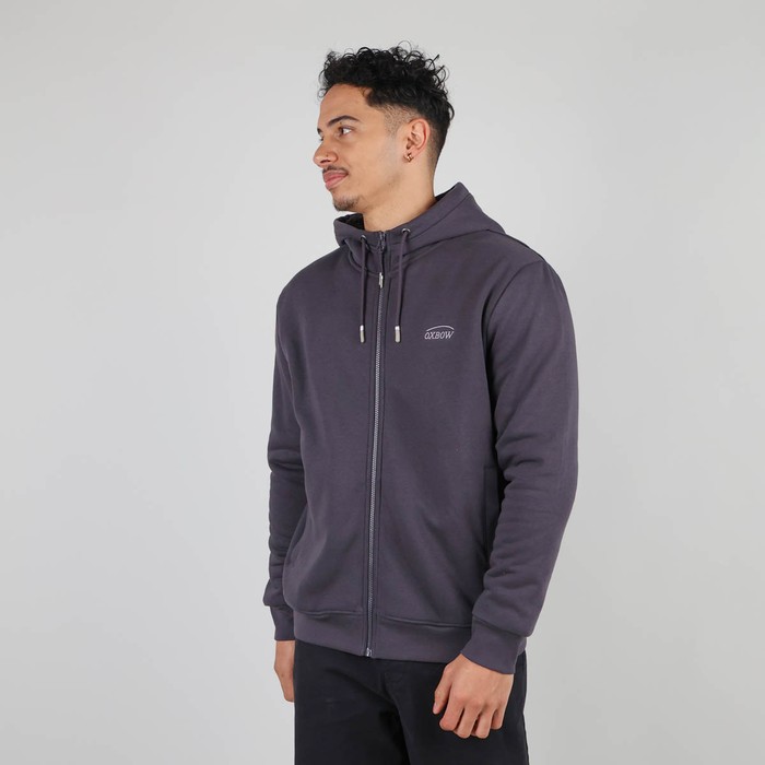 Oxbow Straight cut zipped hoodie lined with cotton fleece. Q2SAMSARI