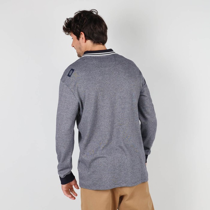 Oxbow Long sleeves straight cut cotton polo shirt. Q2NAVAL