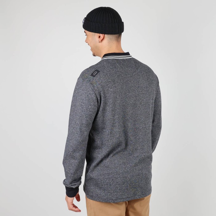 Oxbow Long sleeves straight cut cotton polo shirt. Q2NAVAL