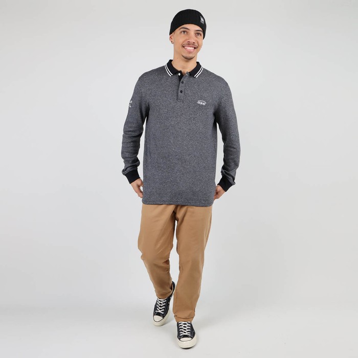 Oxbow Long sleeves straight cut cotton polo shirt. Q2NAVAL