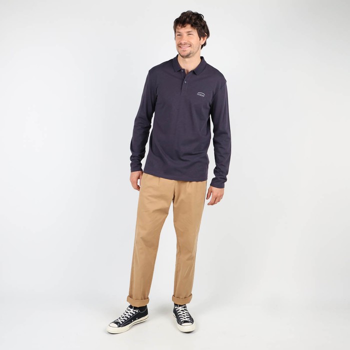 Oxbow Long sleeves straight cut cotton polo shirt. Q2NIAGARA