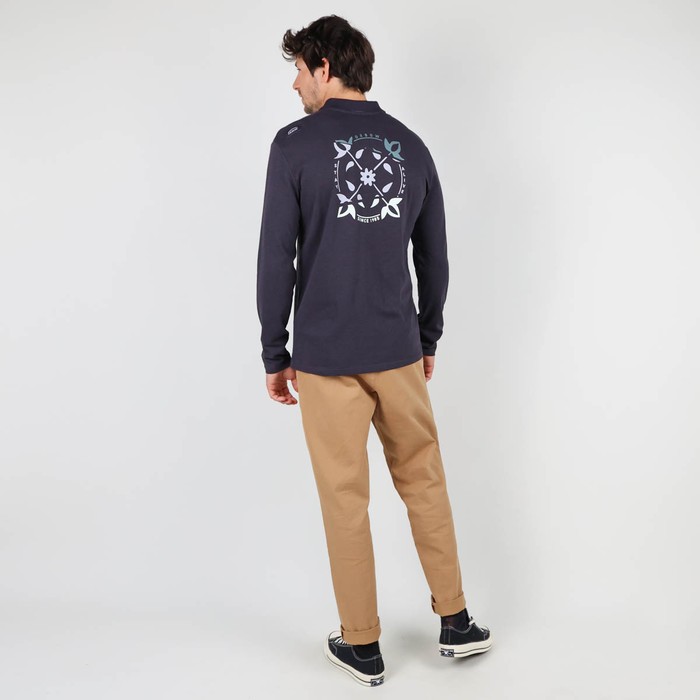 Oxbow Long sleeves straight cut cotton polo shirt. Q2NIAGARA