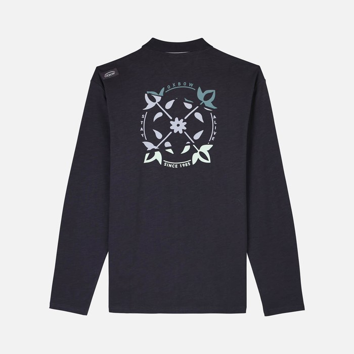 Oxbow Long sleeves straight cut cotton polo shirt. Q2NIAGARA
