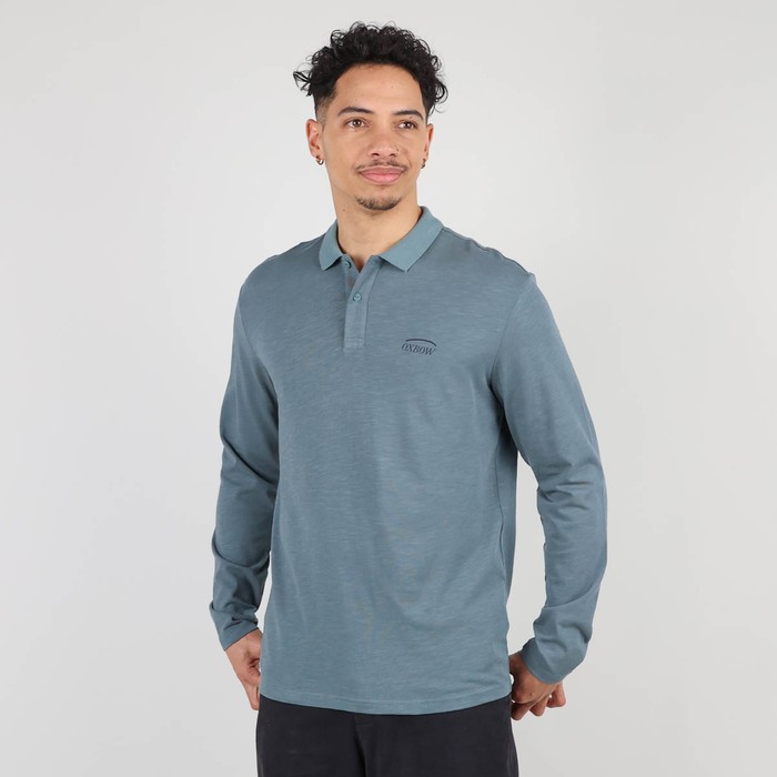 Oxbow Long sleeves straight cut cotton polo shirt. Q2NIAGARA