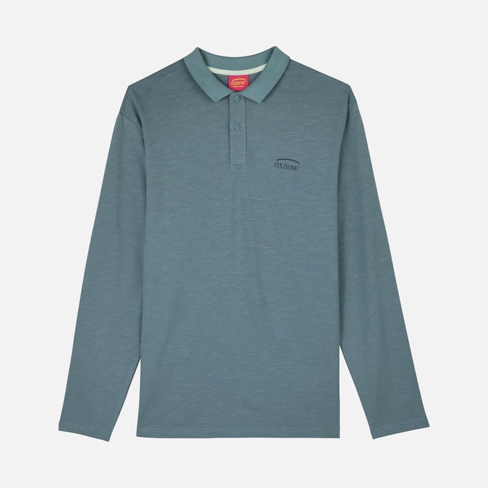 Oxbow Long sleeves straight cut cotton polo shirt. Q2NIAGARA