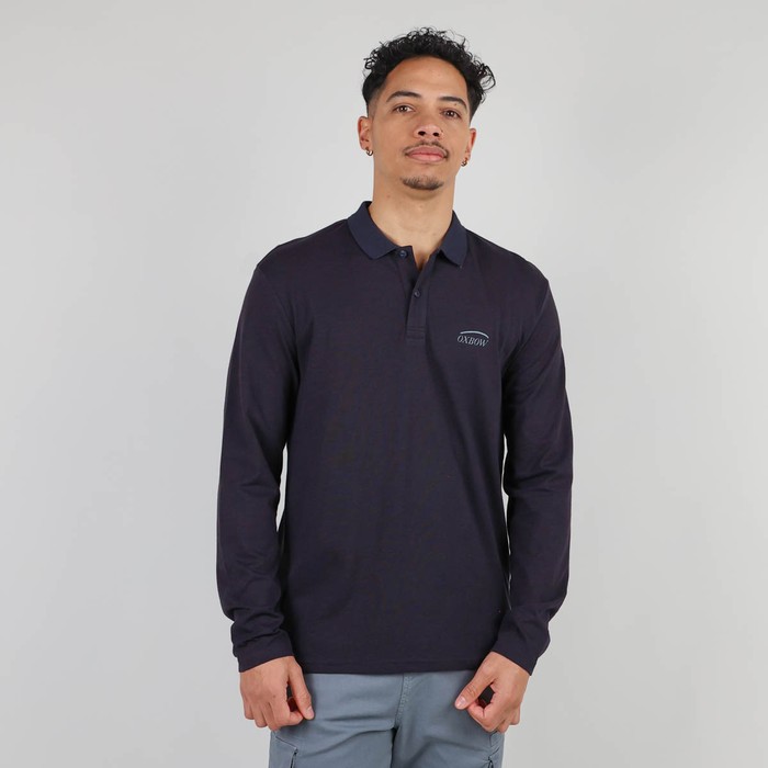 Oxbow Long sleeves straight cut cotton polo shirt. Q2NEMAK