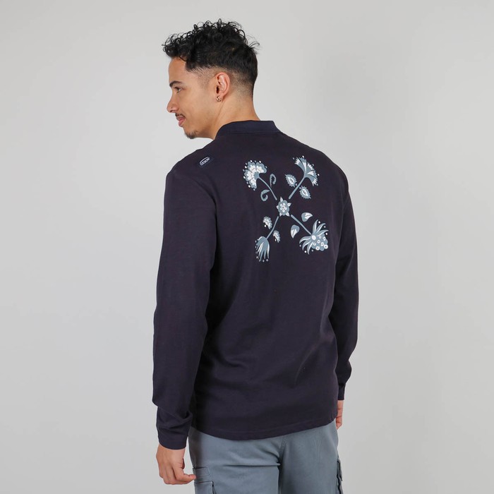 Oxbow Long sleeves straight cut cotton polo shirt. Q2NEMAK