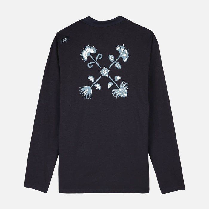 Oxbow Long sleeves straight cut cotton polo shirt. Q2NEMAK