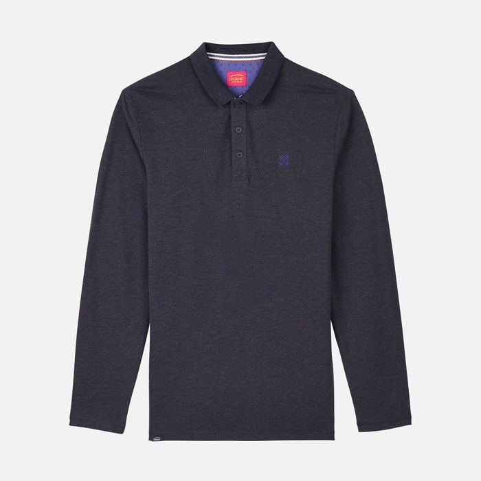 Oxbow Long sleeves straight cut cotton polo shirt. Q2NIROS