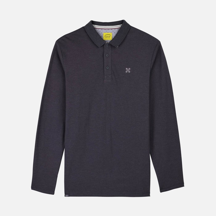 Oxbow Long sleeves straight cut cotton polo shirt. Q2NIROS