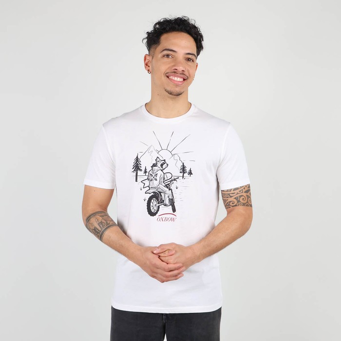 Oxbow Crew neck short sleeves straight cut cotton tee-shirt. Q2TACOON