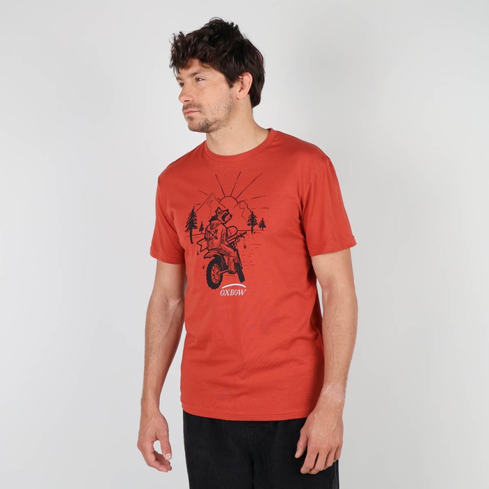 Oxbow Crew neck short sleeves straight cut cotton tee-shirt. Q2TACOON