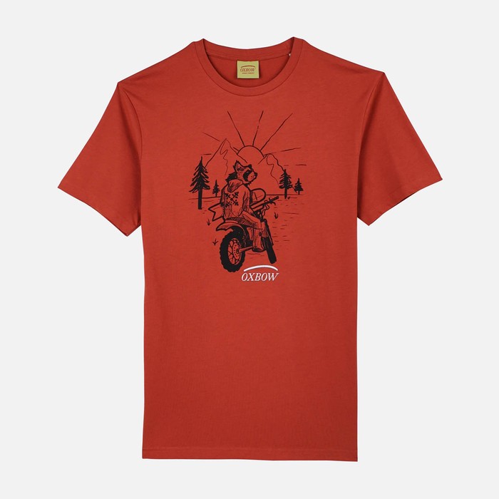 Oxbow Crew neck short sleeves straight cut cotton tee-shirt. Q2TACOON