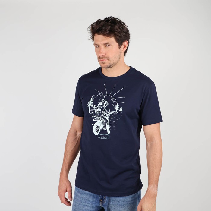 Oxbow Crew neck short sleeves straight cut cotton tee-shirt. Q2TACOON