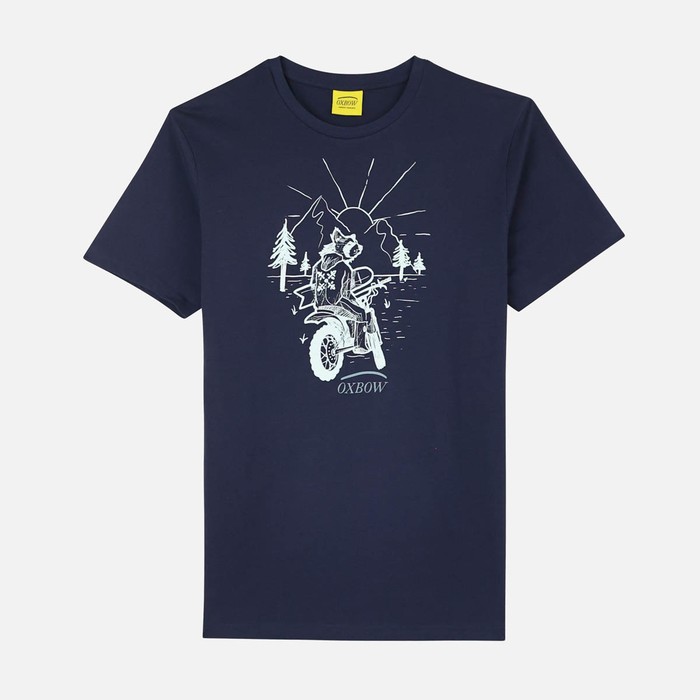 Oxbow Crew neck short sleeves straight cut cotton tee-shirt. Q2TACOON