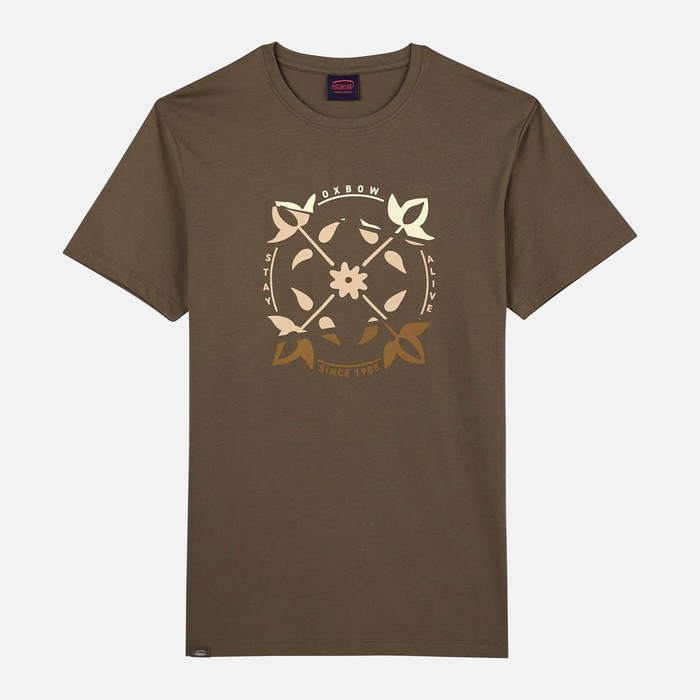 Oxbow Crew neck short sleeves straight cut cotton tee-shirt. Q2TWIN