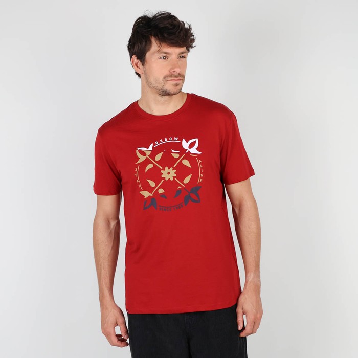 Oxbow Crew neck short sleeves straight cut cotton tee-shirt. Q2TWIN