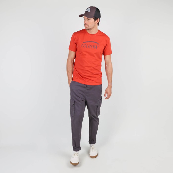 Oxbow Crew neck short sleeves straight cut cotton tee-shirt. Q2TALAI