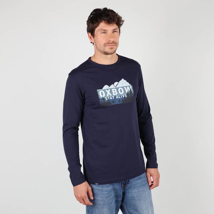 Oxbow Long sleeves crew neck straight cut organic cotton tee-shirt. Q2TRIVOR