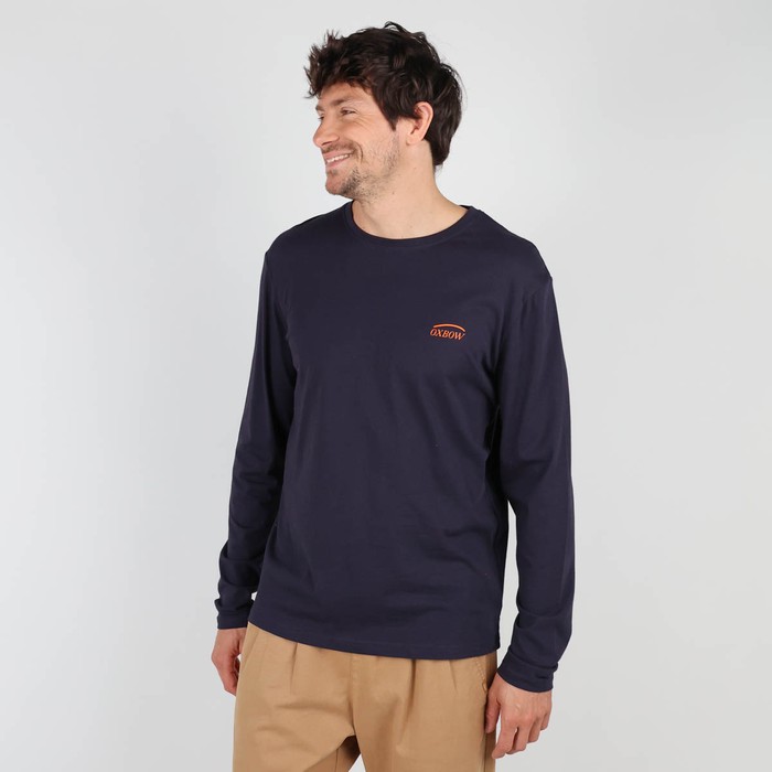 Oxbow Long sleeves crew neck straight cut cotton tee-shirt. Q2TEKOVA
