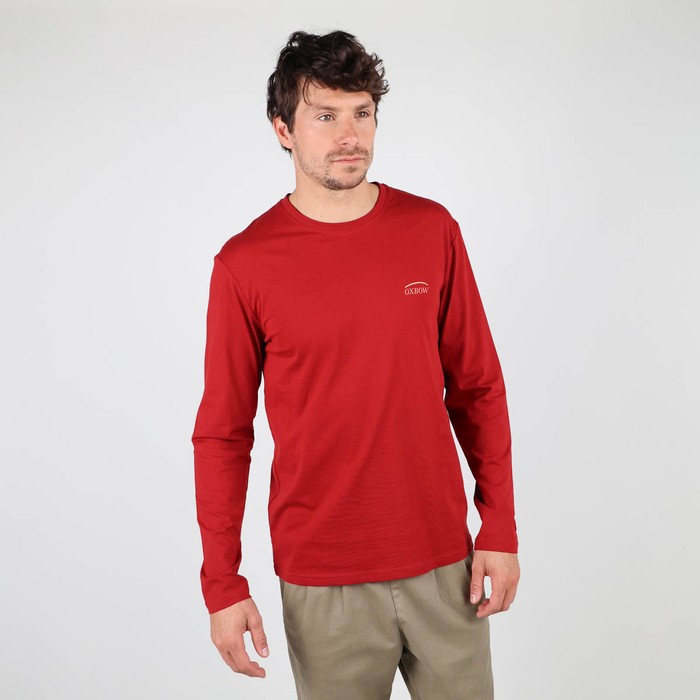 Oxbow Long sleeves crew neck straight cut cotton tee-shirt. Q2TEKOVA
