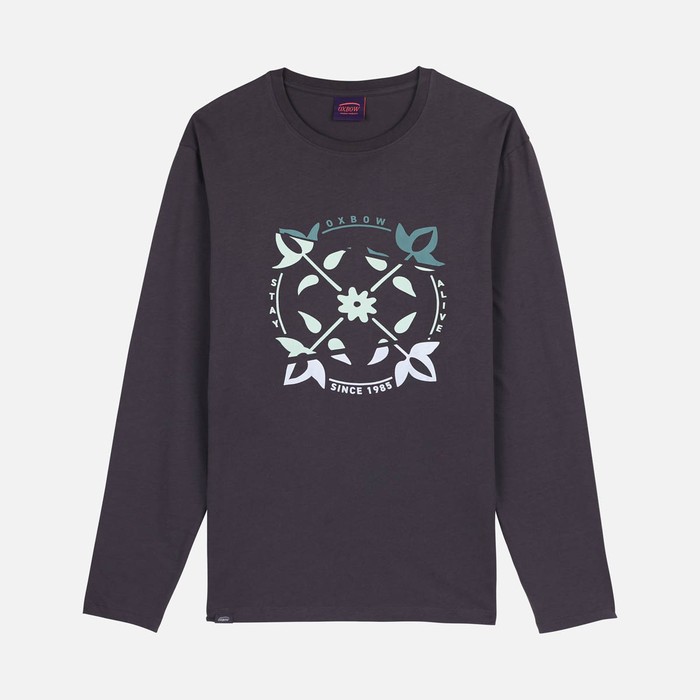 Oxbow Long sleeves crew neck straight cut cotton tee-shirt. Q2TWAINE