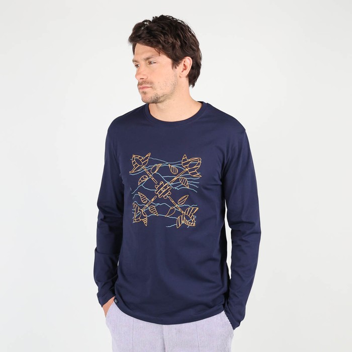 Oxbow Long sleeves crew neck straight cut cotton tee-shirt. Q2TRISPIK