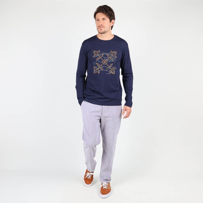 Oxbow Long sleeves crew neck straight cut cotton tee-shirt. Q2TRISPIK