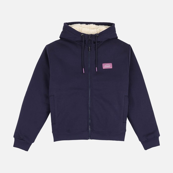 Oxbow Zippered hooded sherpa lining cotton sweatshirt. Q2SWIPS