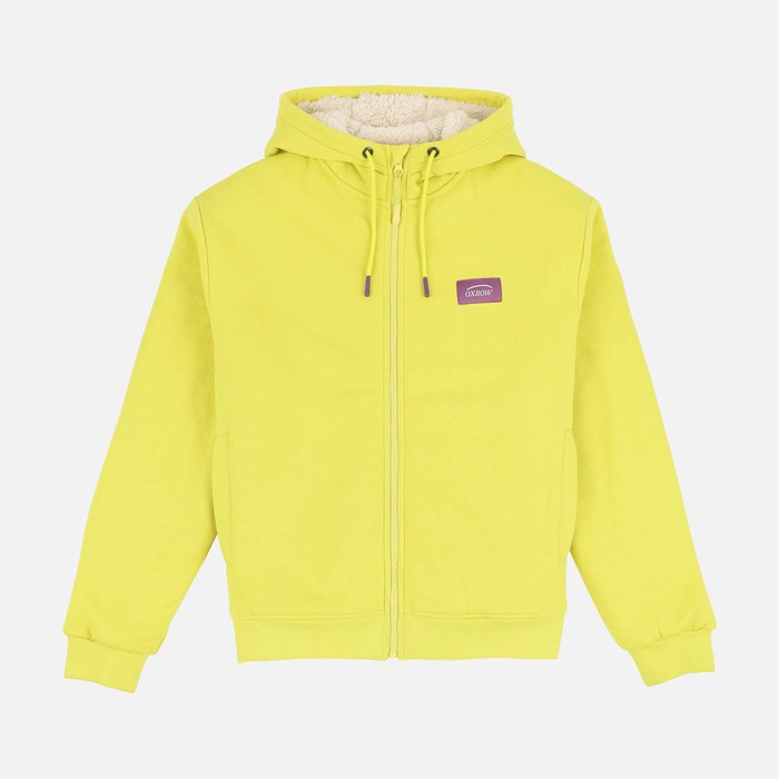 Oxbow Zippered hooded sherpa lining cotton sweatshirt. Q2SWIPS
