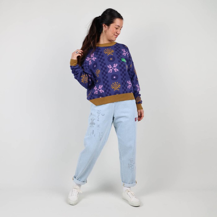 Oxbow Crew neck oversize cut cotton sweater. Q2PACIFIC