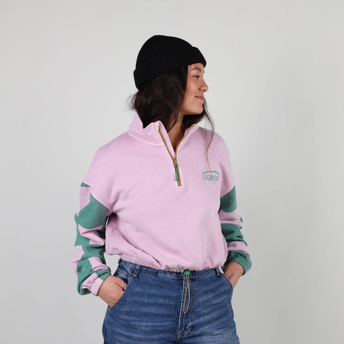Oxbow Half-zip high neck cotton sweatshirt. Q2SLIDES