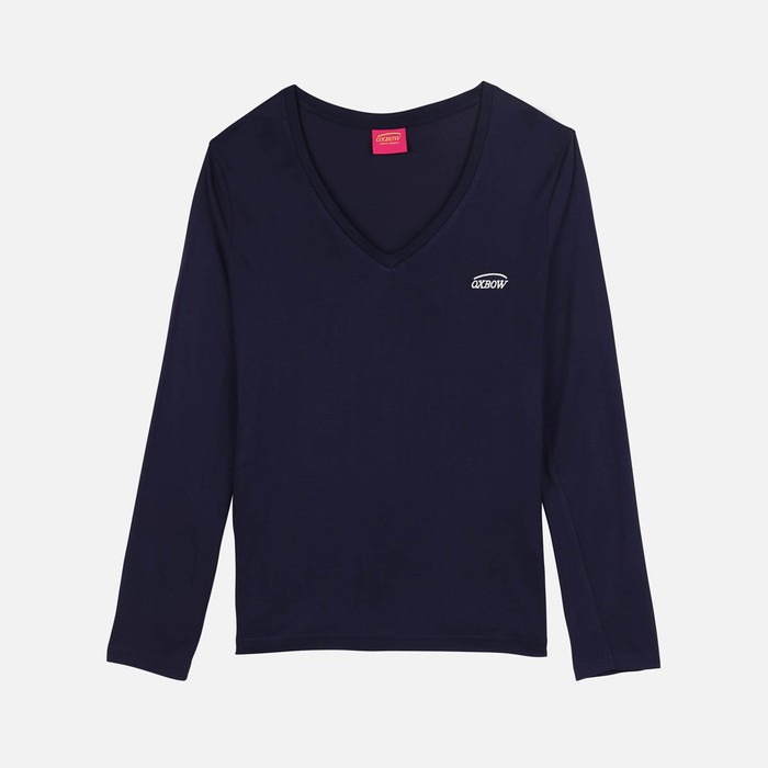 Oxbow Long sleeves crew neck modal tee-shirt. Q2THAMALONG