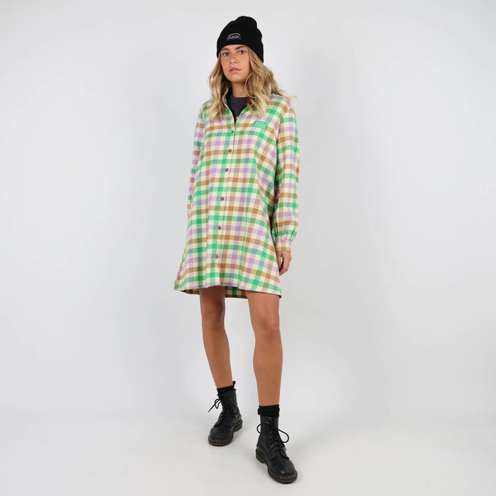 Oxbow Long-sleeved cotton flannel shirt dress. Q2DANIELA