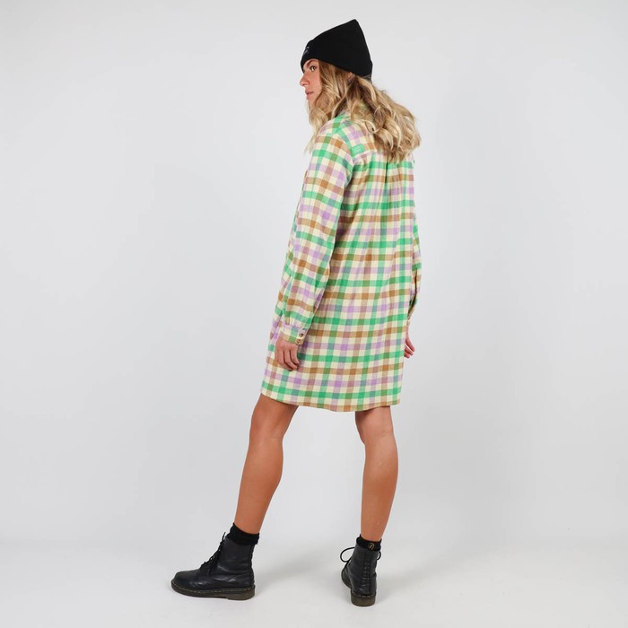 Oxbow Long-sleeved cotton flannel shirt dress. Q2DANIELA